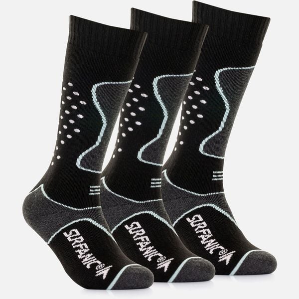 Skarpety Damskie Zimowe Narciarskie Zestaw 3 sztuk SURFANIC Pro Tech Czarne. Czarne rękawiczki damskie Surfanic, bez wzorów. Za 109.99 zł.