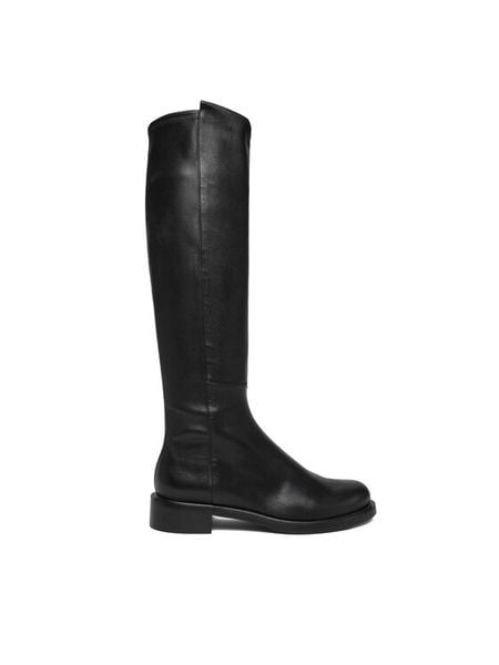 Stuart Weitzman Kozaki Gisele SM478 Czarny. Czarne kozaki damskie Stuart Weitzman, bez wzorów, ze skóry, bez obcasa, na płaskiej podeszwie, bez zapięcia. Za 3,669.00 zł.