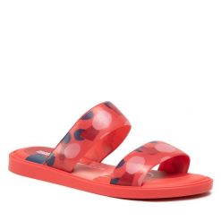 Klapki Melissa. Czerwone klapki damskie Melissa, bez wzorów, bez obcasa, bez zapięcia. Za 219.99 zł.