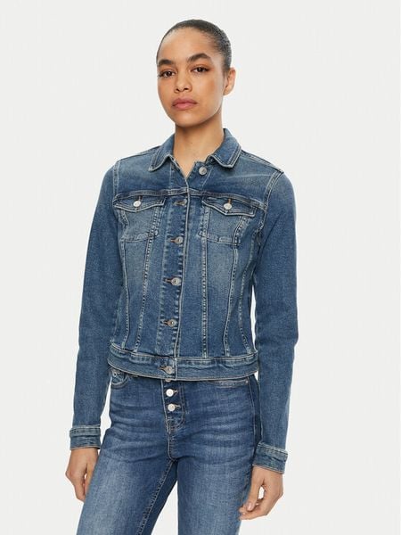 Tommy Jeans Kurtka jeansowa Vivianne DW0DW20158 Granatowy Regular Fit. Niebieskie kurtki damskie Tommy Jeans, m, bez wzorów, z bawełny, bez kaptura. Za 289.99 zł.