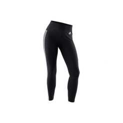 Legginsy slim Gym & Pilates damskie. Czarne legginsy damskie Adidas, bez wzorów, z bawełny. Za 129.99 zł.