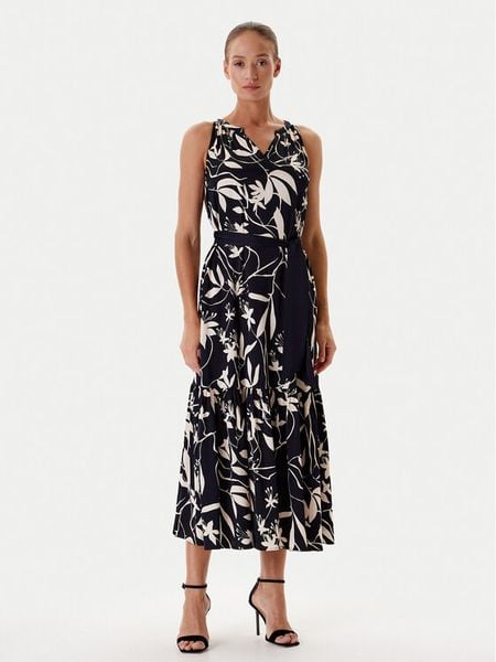 Tatuum Sukienka letnia Orokono T2508.208 Granatowy Relaxed Fit. Niebieskie sukienki damskie Tatuum, na lato, bez wzorów, z wiskozy, bez kołnierzyka, bez ramiączek. Za 379.99 zł.