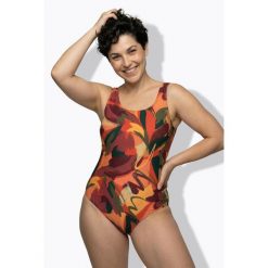 Damskie Strój kąpielowy kwiaty bez miękkich miseczek okrągły dekolt. Czerwone stroje kąpielowe damskie Ulla Popken, plus size, bez wzorów, z elastanu. W wyprzedaży za 159.99 zł.