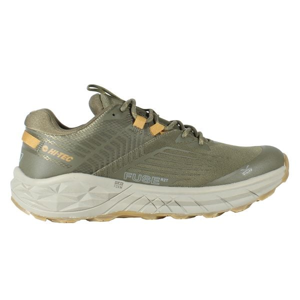 HI-TEC Fuse Trail - Buty do trailu. Zielone buty zimowe męskie Hi-tec, bez wzorów, bez obcasa, bez zapięcia. Za 562.99 zł.