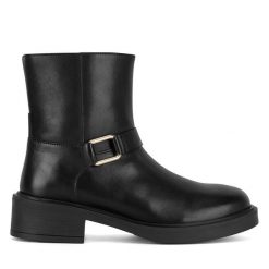 Botki Sergio Bardi. Czarne botki damskie Sergio Bardi, bez wzorów, bez obcasa, na płaskiej podeszwie, bez zapięcia. Za 279.99 zł.
