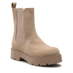 Sztyblety Jenny Fairy. Brązowe botki damskie Jenny Fairy, bez wzorów, bez obcasa, na płaskiej podeszwie, bez zapięcia. Za 179.99 zł.