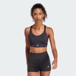 Biustonosz FastImpact Luxe Run High-Support. Szare bielizna sportowa damska Adidas, xs, bez wzorów, z materiału. Za 349.00 zł.