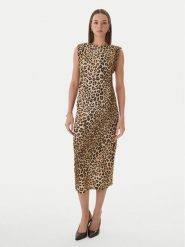 LOLA CASADEMUNT Sukienka codzienna LS2616152 Brązowy Regular Fit. Brązowe sukienki damskie LOLA CASADEMUNT, na co dzień, l, bez wzorów, z syntetyku, bez kołnierzyka, bez ramiączek, proste. Za 394.99 zł.