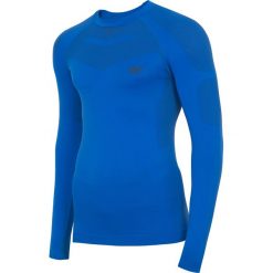 Bielizna bezszwowa (góra) męska BIMB300G - niebieski. Niebieskia bielizna sportowa męska 4F, m, bez wzorów, z dzianiny. W wyprzedaży za 49.99 zł.
