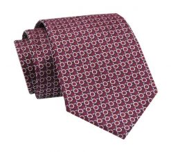 Elegancki, Klasyczny, Męski Krawat -ALTIES - Czerwony w Geometryczny Wzór. Czerwone krawaty i muchy Alties, bez wzorów, z tkaniny, eleganckie. Za 49.00 zł.
