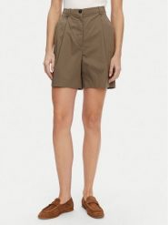 Tommy Hilfiger Bermudy WW0WW44764 Brązowy Relaxed Fit. Brązowe szorty damskie Tommy Hilfiger, bez wzorów, z bawełny. Za 309.99 zł.