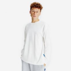 Koszulka długi rękaw męska Elementals. Białe bluzy męskie Decathlon, m, bez wzorów, z materiału, bez ramiączek, bez kaptura. Za 109.99 zł.