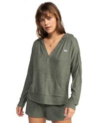 Bluza z kapturem dla Kobiety SATURDAZE COSY Zielony. Zielone bluzy damskie Roxy, m, bez wzorów, z elastanu, bez ramiączek, z kapturem. Za 209.99 zł.