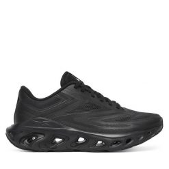 Sneakersy Reebok. Czarne obuwie sportowe damskie Reebok, bez wzorów, bez zapięcia, do biegania. Za 289.99 zł.