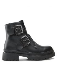 DeeZee Botki WS5680-14 Czarny. Czarne botki damskie DeeZee, bez wzorów, ze skóry, bez obcasa, na płaskiej podeszwie, bez zapięcia. Za 119.99 zł.