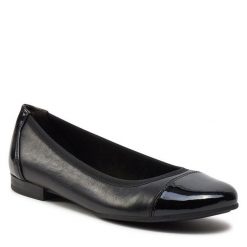 Baleriny Tamaris. Czarne balerinki damskie Tamaris, bez wzorów, bez obcasa, bez zapięcia. Za 209.99 zł.