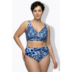 Damskie Bikini zwierzęcy wzór miękkie miseczki regulowane ramiączka. Niebieskie stroje kąpielowe damskie Ulla Popken, plus size, bez wzorów, z elastanu. W wyprzedaży za 191.99 zł.