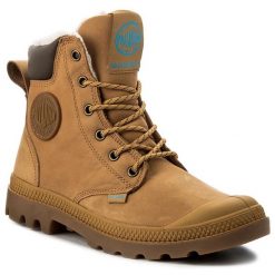 Trapery Palladium. Brązowe trapery damskie Palladium, bez zapięcia. Za 589.99 zł.