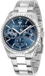 Zegarek Maserati Zegarek Męski Maserati Competizione R8853100013 Classic Steel Blue Multifunction. Niebieskie zegarki męskie maserati, bez wzorów. Za 443.99 zł.