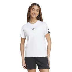 Koszulka damska ADIDAS Gym & Pilates. Białe bluzki damskie Adidas, m, bez wzorów, z bawełny, sportowe, bez kołnierzyka, bez ramiączek. W wyprzedaży za 89.99 zł.