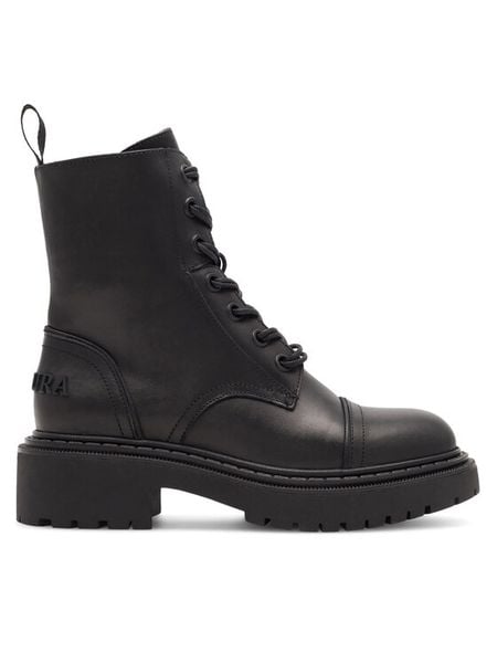 Badura Botki 70307 Czarny. Czarne botki damskie Badura, bez wzorów, ze skóry, bez obcasa, na płaskiej podeszwie, bez zapięcia. Za 439.99 zł.