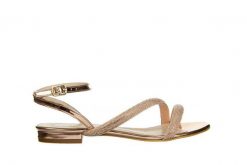 Sandały Bayla-187 1719 Rose 187031, Różowe złoto, Skóra ekologiczna - 37. Żółte sandały damskie Bayla, bez wzorów, z lakierowanej skóry, bez obcasa, na obcasie, bez zapięcia. W wyprzedaży za 179.10 zł.