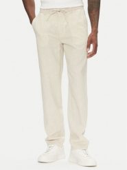 Lindbergh Spodnie materiałowe 30-003030 Beżowy Relaxed Fit. Brązowe spodnie materiałowe męskie Lindbergh, bez wzorów, z bawełny. Za 269.99 zł.