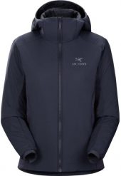 Kurtka ocieplana damska Arcteryx Atom Hoody - black sapphire. Czarne kurtki sportowe damskie Black Diamond, bez wzorów, bez ramiączek, bez kaptura. Za 1,092.81 zł.