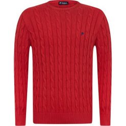 Sweter w kolorze czerwonym. Czerwone swetry męskie Denim Culture, l, bez wzorów, z bawełny, bez kołnierzyka, bez ramiączek. W wyprzedaży za 159.95 zł.