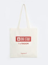 Torba bawełniana unisex Radom 102. Białe torby podróżne damskie BIG STAR, z aplikacjami, z bawełny, na ramię. Za 4.99 zł.