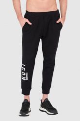 DSQUARED2 Czarne długie spodnie dresowe męskie z białym logo icon. Czarne spodnie sportowe męskie Dsquared2, l, bez wzorów, z bawełny. W wyprzedaży za 889.99 zł.