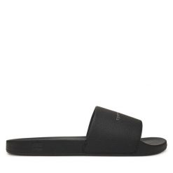 Klapki Tommy Hilfiger. Czarne klapki męskie Tommy Hilfiger, bez wzorów, bez zapięcia. Za 119.99 zł.