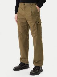 HUGO Spodnie materiałowe Craysen 50553180 Zielony Straight Fit. Zielone spodnie materiałowe męskie Hugo, bez wzorów, z bawełny. Za 549.99 zł.