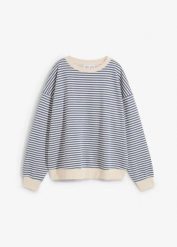 Bluza o luźnym kroju. Niebieskie bluzy damskie bonprix, bez wzorów, bez ramiączek, bez kaptura. Za 97.99 zł.