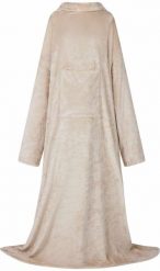 VidaXL Bluza-koc Beżowy F Flanela. Brązowe bluzy damskie vidaXL, bez wzorów, bez ramiączek, bez kaptura. Za 150.99 zł.