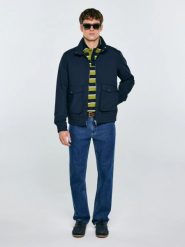 Kurtka męska wiatrówka granatowa Chakan 403. Niebieskie kurtki męskie BIG STAR, l, bez wzorów, z bawełny, eleganckie, bez kaptura. Za 299.99 zł.