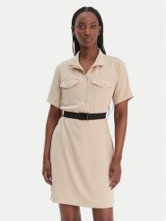 Liu Jo Sport Sukienka codzienna TA6020 TS923 Beżowy Regular Fit. Brązowe sukienki damskie Liu Jo Sport, na co dzień, l, bez wzorów, z syntetyku, sportowe, bez kołnierzyka, bez ramiączek, proste. Za 689.99 zł.