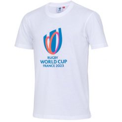 Koszulka Sportfolio Logo RWC 2023. Białe koszulki sportowe męskie RUGBY WORLD CUP 2023, bez wzorów, bez ramiączek. Za 118.50 zł.