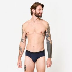 Slipki sportowe męskie. Niebieskie bielizna sportowa męska KALENJI, m, bez wzorów, z elastanu. Za 24.99 zł.