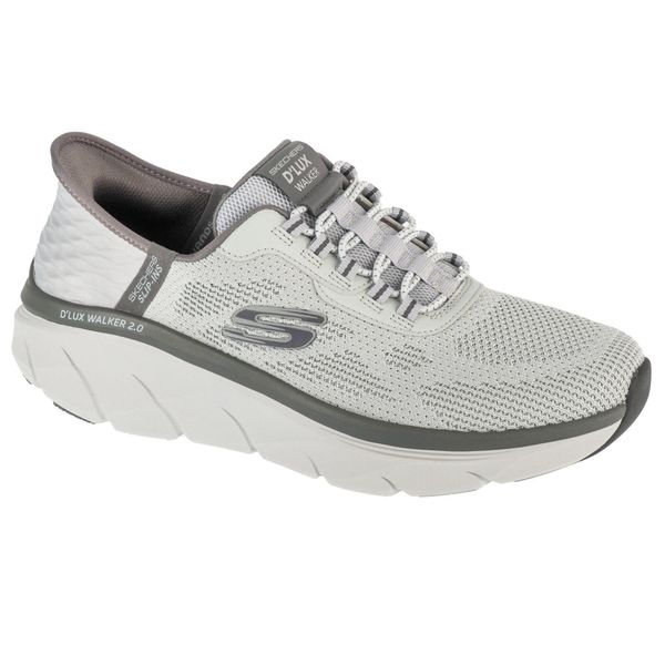 Buty sportowe Sneakersy męskie, Slip-ins: D'Lux Walker 2.0 - Rezinate. Szare buty sportowe męskie Skechers, bez wzorów, bez zapięcia. Za 449.99 zł.