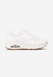 Białe Buty Sportowe Sneakersy z Transparentną Wstawką w Podeszwie Batilina. Białe buty sportowe męskie Born2be, bez wzorów, z jeansu, bez zapięcia. Za 99.99 zł.