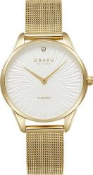 Zegarek OBAKU Zegarek damski Obaku Denmark V297LXGIMG złoty. Żółte zegarki damskie OBAKU, złote. Za 423.00 zł.