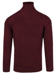 Bawełniany Golf Męski - Alties - Bordowy. Czerwone swetry męskie Alties, l, bez wzorów, z bawełny, casualowe, bez kołnierzyka, bez ramiączek. Za 149.00 zł.