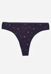 Granatowe Majtki Strongi z Drobnym Nadrukiem z Bawełną Clymeine. Niebieskie majtki damskie Renee, z bawełny. Za 5.99 zł.