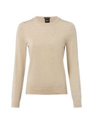 BOSS sweter z dzianiny - Ferpina Kobiety wełna ze strzyży beżowy, M. Brązowe swetry nierozpinane damskie Boss, m, bez wzorów, z dzianiny, eleganckie, bez kołnierzyka, bez ramiączek. Za 549.95 zł.
