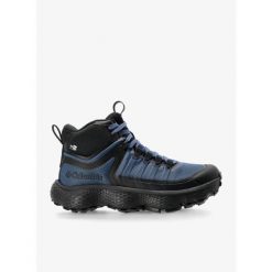 Buty turystyczne męskie Columbia Escape Thrive Titanium Mid Outdry. Niebieskie buty zimowe męskie Columbia, bez wzorów, bez obcasa, bez zapięcia. Za 545.99 zł.