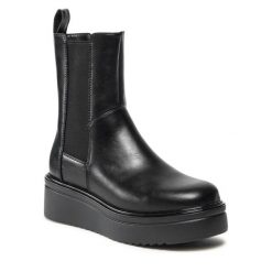 Botki Jenny Fairy. Czarne botki damskie Jenny Fairy, bez wzorów, bez obcasa, na płaskiej podeszwie, bez zapięcia. Za 107.99 zł.