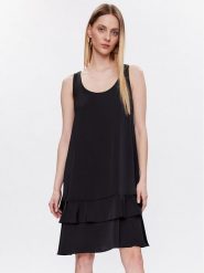 Liu Jo Beachwear Sukienka koktajlowa VA3101 T3416 Czarny Relaxed Fit. Czarne sukienki damskie Liu Jo Beachwear, m, bez wzorów, z syntetyku, wizytowe, bez kołnierzyka, bez ramiączek. Za 679.99 zł.