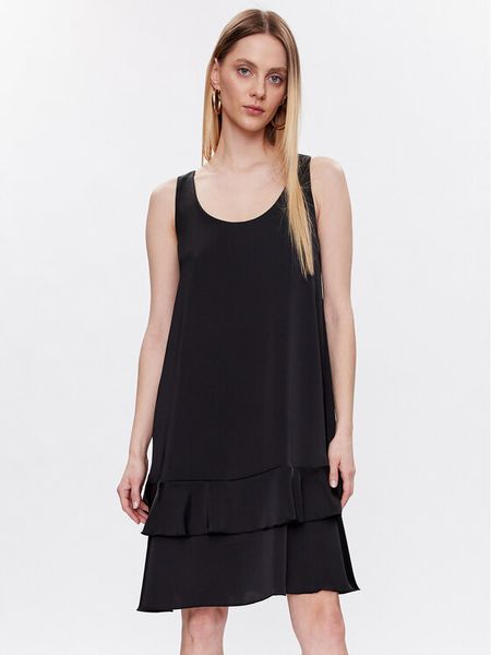 Liu Jo Beachwear Sukienka koktajlowa VA3101 T3416 Czarny Relaxed Fit. Czarne sukienki damskie Liu Jo Beachwear, m, bez wzorów, z syntetyku, wizytowe, bez kołnierzyka, bez ramiączek. Za 679.99 zł.