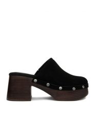 Guess Jeans Klapki EO-JDGJ66-4 Czarny. Czarne klapki damskie Guess Jeans, z aplikacjami, z jeansu, bez obcasa, bez zapięcia. Za 359.99 zł.